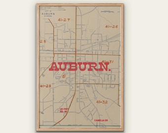 Vintage AL Map Druck: Antique Alabama Decor