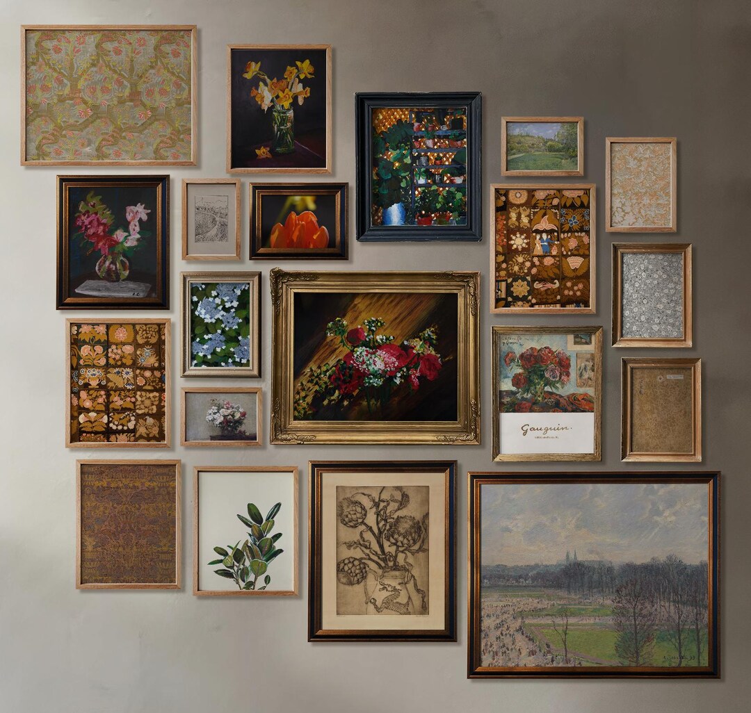 Botanical Gallery Wall Art Set: 20 Vintage Floral Prints (digital ...