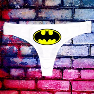 Batman Underwear, Womens Batgirl Lace Back Briefs Black
