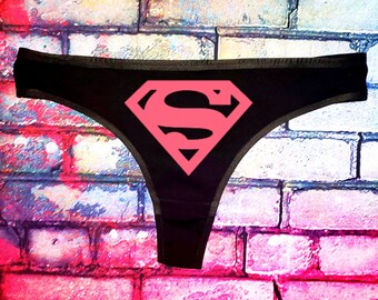 sexy superman lingerie Supergirl Superman Superhero Comic Sexy Naughty Thong Panties Lingerie  Underwear