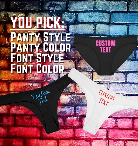 Custom Personalized Front & Back Naughty Sexy Thong OR Bikini Panties  Lingerie Underwear / Bachelorette Party Prize Bridal Shower Gift -   Israel