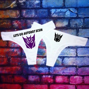 Transformers Decepticon Autobot Funny Insult Nerdy Alien Comic Sexy Naughty Thong Panties Lingerie Underwear
