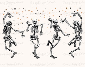 Dancing Skeleton png, Halloween png, Halloween Sublimation Design,Halloween skeleton Design,Spooky Season png,Vintage Halloween png,Fall Png