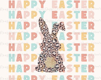 Happy Easter png, Bunny png, Easter png,Leopard print png,Easter clipart,Easter vibes png,Bunny shirt,Happy easter sublimation,Smiley Easter
