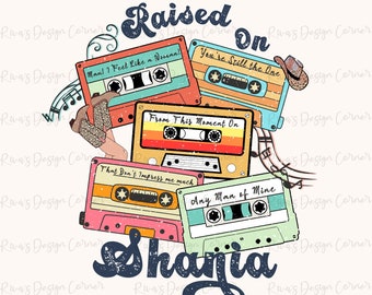 Shania Twain, país de los 90, música country png, cintas de casete png, diseño de camisa de música country, descarga de sublimación, cinta de casete de país de los 90
