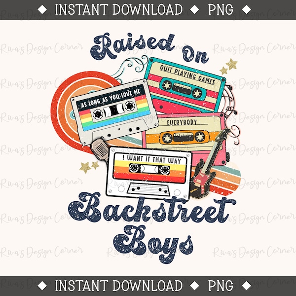 Backstreet Boys PNG, 90's Boy Bands, Cassette Tapes Png, Boy Bands T-shirt, 90's Music, Boy Bands, Sublimation Download, Digital Download