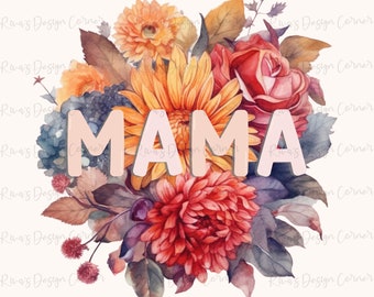 Mama Png, Floral Bouquet Png,Spring Sublimation Design,Easter Watercolor floral png,Wild Flowers Bouquet Png,Digital Download, Trendy, Retro
