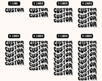 Texto ondulado retro personalizado PNG, fuente ondulada personalizada svg, letras onduladas personalizadas svg, svg apilado ondulado personalizado, texto personalizado, svg retro ondulado personalizado, png