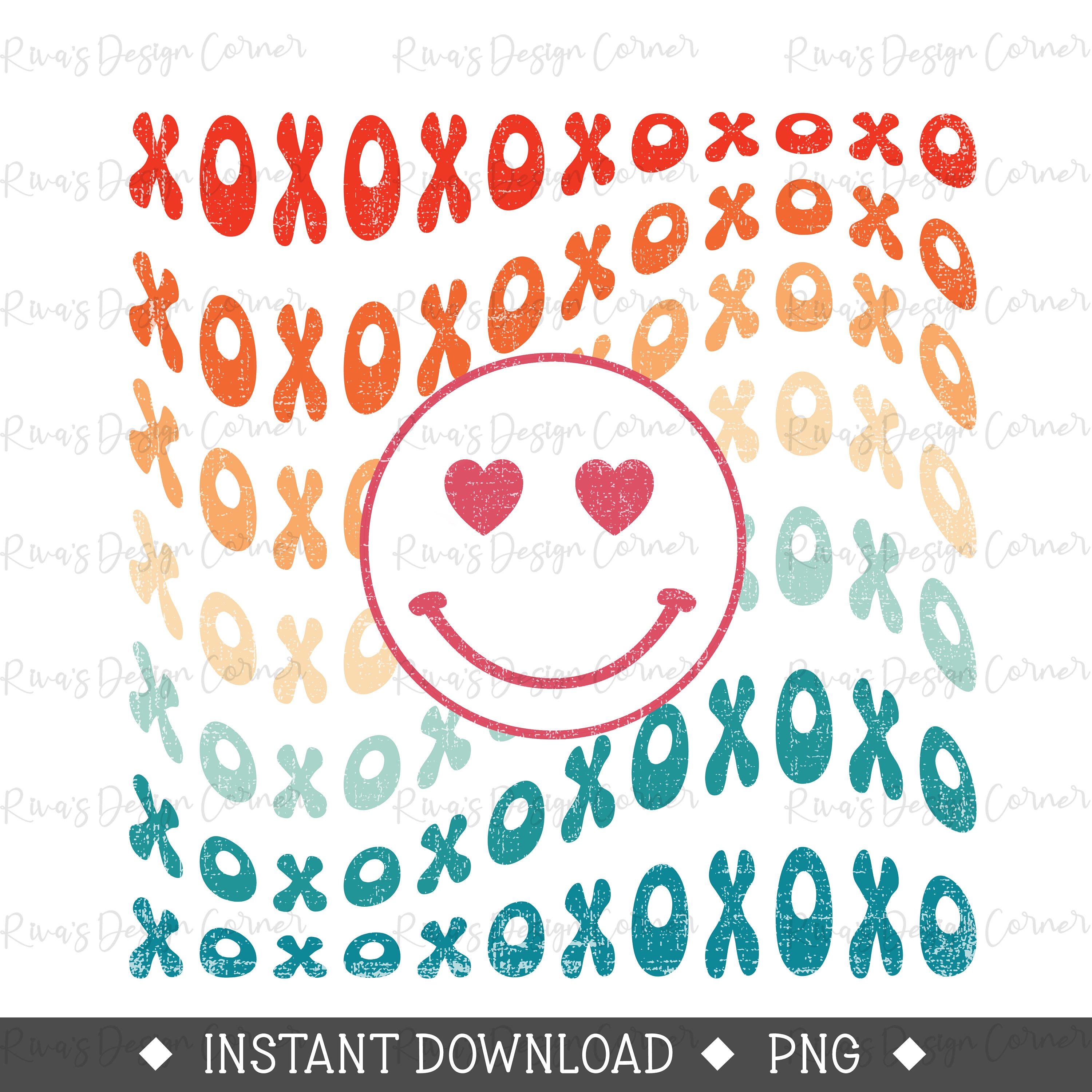 XOXO Png , Retro Smiley Valentine Png , Smiley Heart Png, Love Heart ...