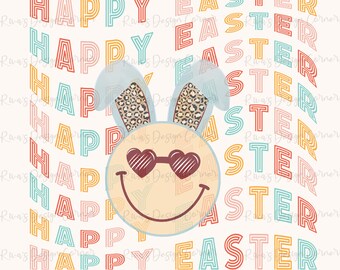 Easter png,Happy Easter png, Bunny png, Leopard print png,Easter clipart,Easter vibes png,Bunny shirt,Happy easter sublimation,Smiley Easter