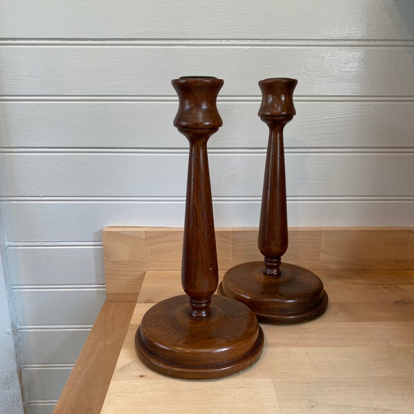 Wood Candlestick Etsy