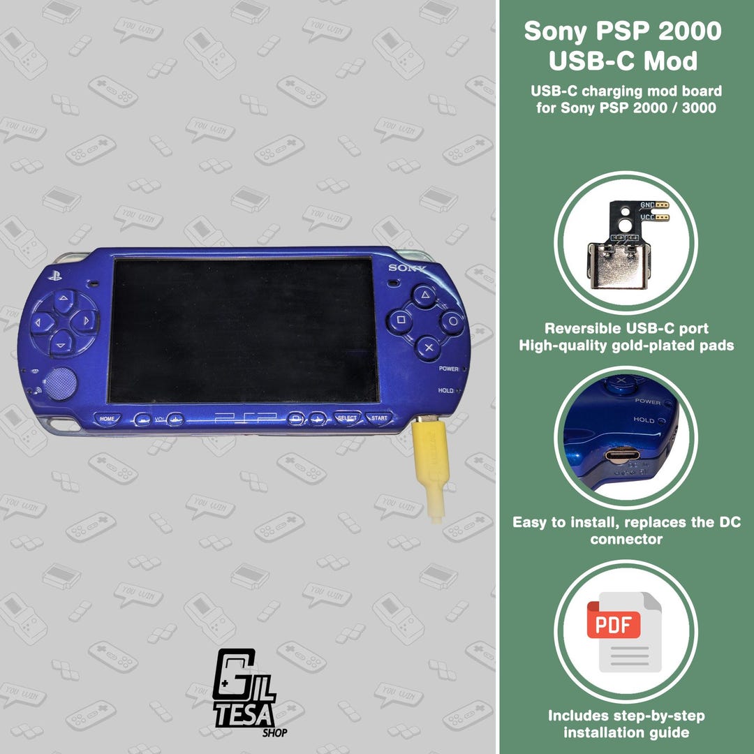 Sony PSP 2000/3000: USB-C Mod - Etsy Ireland