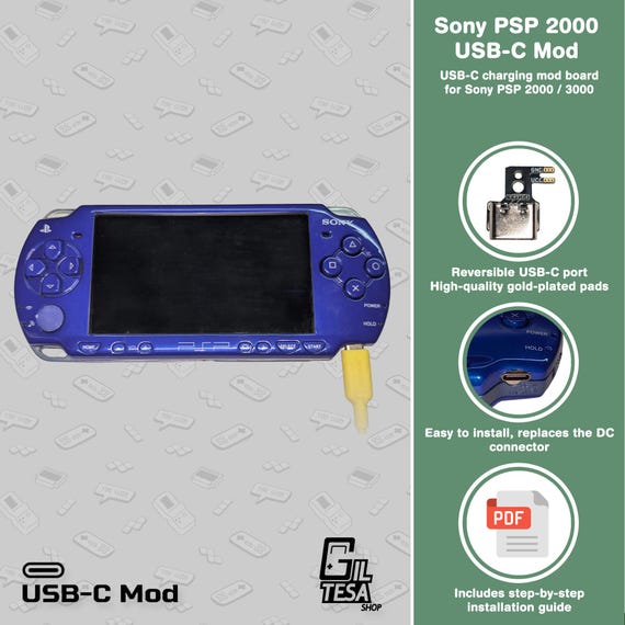 Sony PSP 2000/3000: USB-C Mod - Etsy Norway