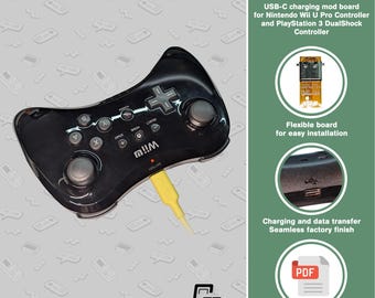 任天堂Wii U Proコントローラー：USB-C改造 - Etsy 日本