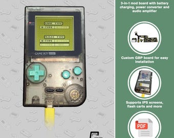 Game Boy Pocket: USB-C Charging Mod PRO 3 in 1 (Charger, Power supply & Audio Amp)