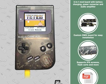 Game Boy DMG: USB-C Charging Mod PRO 3 in 1 (Charger, Power supply & Audio Amp)