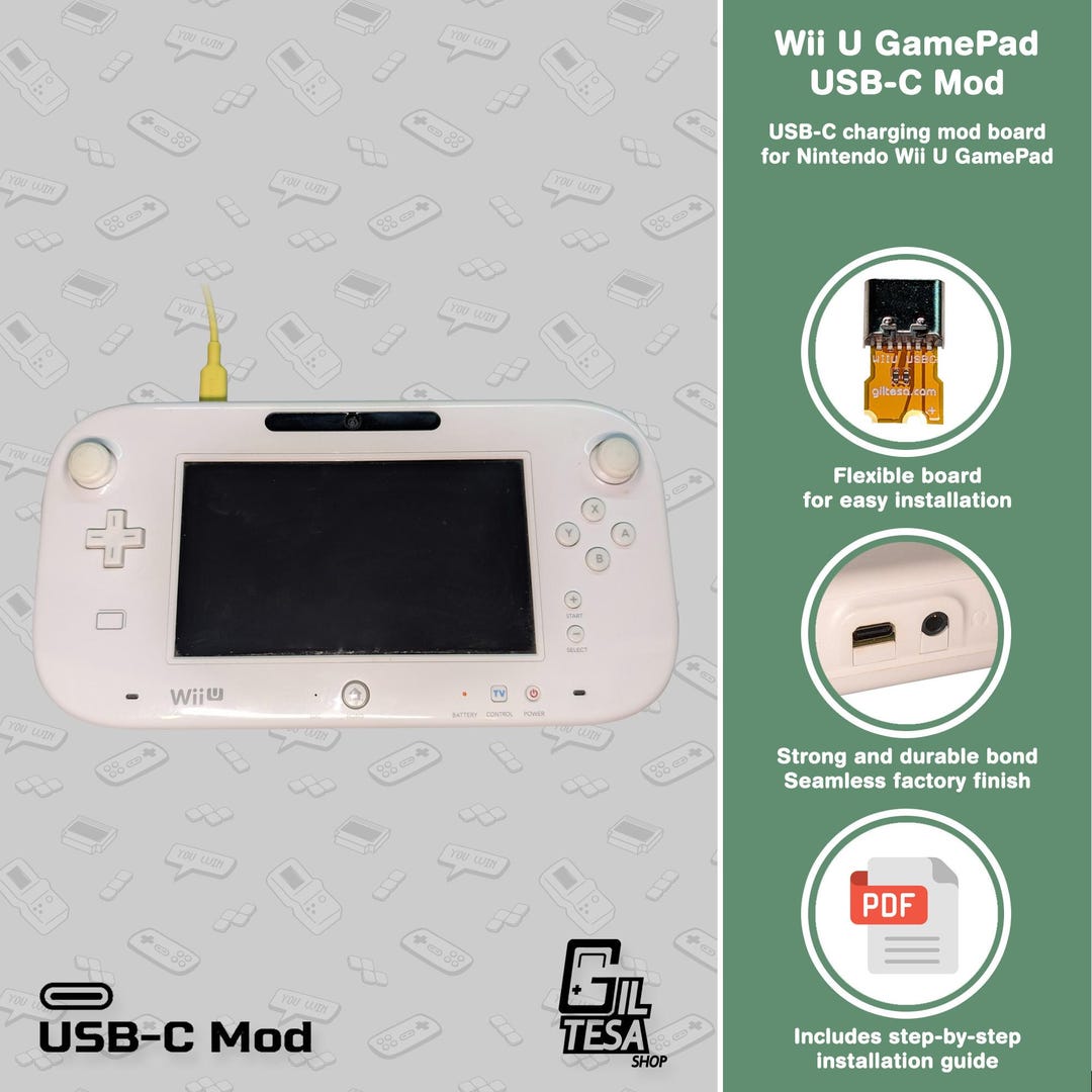 Nintendo Wii U Gamepad: USB-C Mod - Etsy Denmark