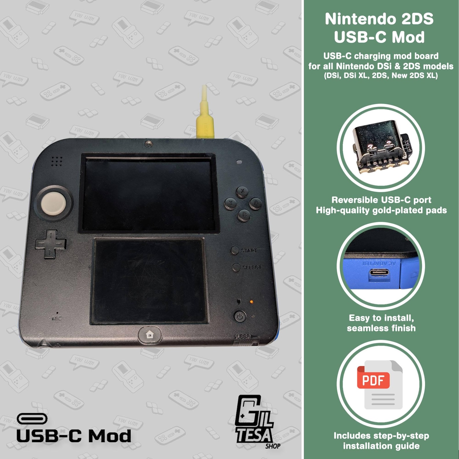 Button Mod 2ds Nintendo 2DS & New 2DS XL: USB-C Mod - Etsy