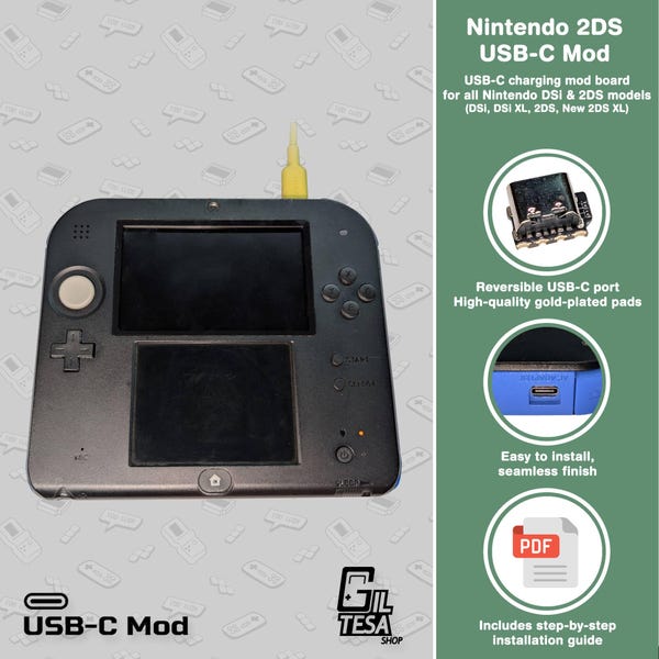 ニンテンドー2DSおよびNew 2DS XL：USB-C改造