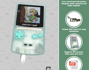 Game Boy Color: USB-C Charging Mod PRO 3 in 1 (Charger, Power supply & Audio Amp)