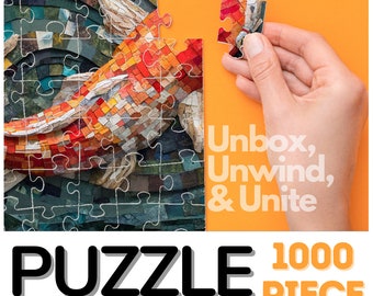 Koi Puzzle: Unique 1000 Piece Paper Mosaic Jigsaw for Adults and Family Fun