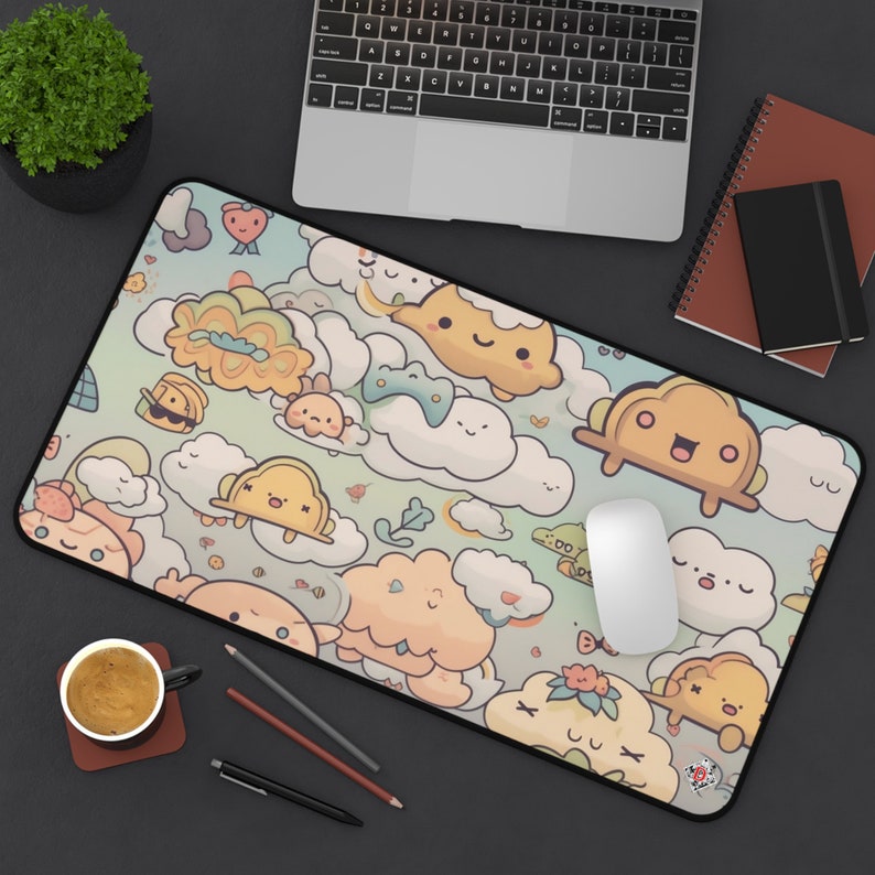 Kawaii Character Desk Mat, Pastel Gaming Mouse Pad - Etsy