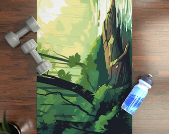 Forest Stream Yoga Mat – Personalized Microfiber Suede, Anti-Slip Rubber Bottom