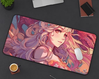 Anime Magical Girl Gaming Mouse Pad: Dragon Desk Mat