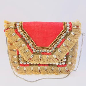 Boho tribal banjara beaded clutch