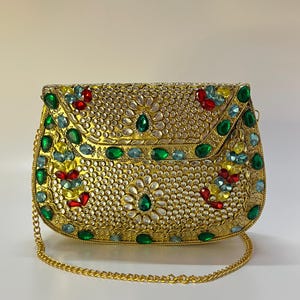 Handmade kundan mosaic clutch