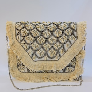 Boho banjara beaded clutch bag