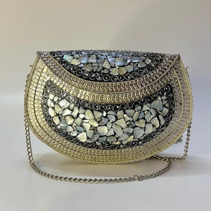 Handmade metal mosaic clutch