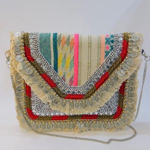 Boho ethnic banjara beaded clutch