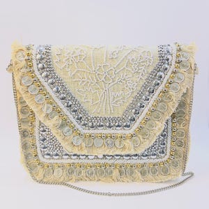 Artisan banjara beaded clutch bag