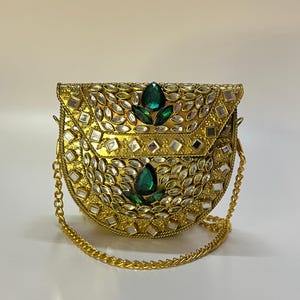 Kundan mosaic box clutch