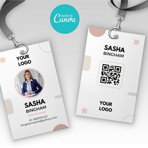 Editable Photo ID Card Template Printable ID Badge Canva Template Editable Photo ID Card Template Printable ID Badge Canva Template
