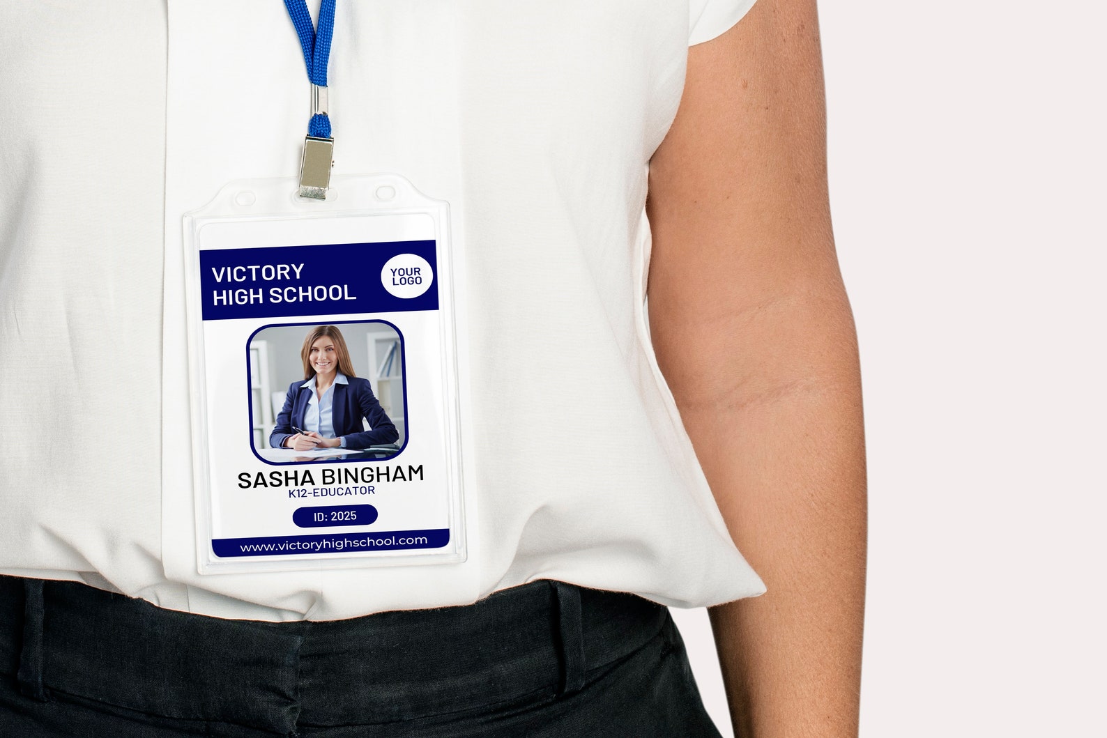 Custom ID Badge Editable ID Card Template Teacher Badge ID Name Badge ...