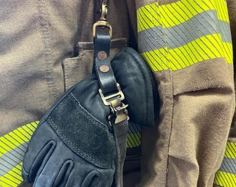 Custom Leather Glove Strap-Firefighter