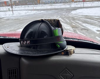 Custom Leather Firefighter Helmet Band ***READ ITEM DESCRIPTION Under Item Details***