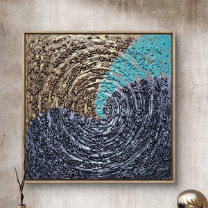 ORIGINAL Wandbild 60x60cm Abstrakte Malerei Strukturbild Moderne Kunst Acryl Farben Leinwand Mischtechnik Interiordesing Unikat HANDGEMALT