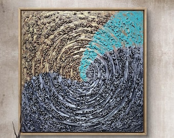 ORYGINALNY Wandbild 60x60cm Abstrakcyjny Malerei Strukturbild Moderne Kunst Acryl Farben Leinwand Mischtechnik Interiordesing Unikat HANDGEMALT