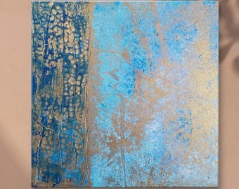 ORYGINALNY Wandbild 50x50cm Abstrakcyjny Malerei Strukturbild Moderne Kunst Acryl Farben Mischtechnik Leinwand Interiordesing Unikat HANDGEMALT