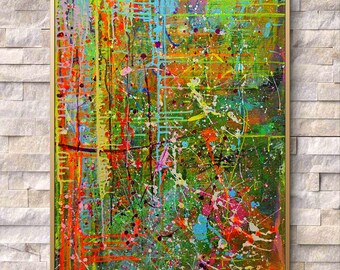 ORYGINALNY Wandbild 50x70cm Abstrakcyjny Malerei Moderne Kunst Acryl Farben Mischtechnik Interiordesing Unikat HANDGEMALT