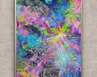 ORYGINALNY Wandbild 60x80cm Abstrakcyjny Malerei Texturmalerei Moderne Kunst Acryl Farben Mischtechnik Leinwand Interiordesing Unikat HANDGEMALT