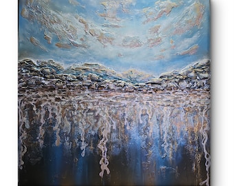 ORYGINALNY Wandbild 80x80cm Abstrakcyjny Malerei Strukturbild Moderne Kunst Acryl Farben Mischtechnik Leinwand Interiordesing Unikat HANDGEMALT