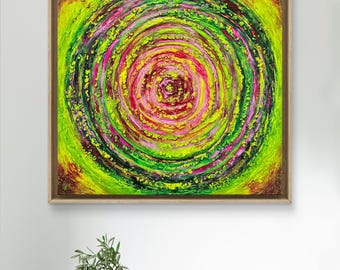 ORYGINALNY Wandbild 60x60cm Abstrakcyjny Malerei Strukturbild Moderne Kunst Acryl Farben Mischtechnik Leinwand Interiordesing Unikat HANDGEMALT