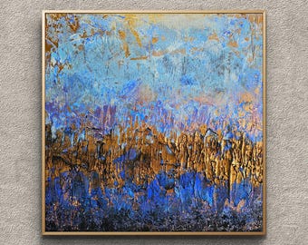 ORYGINALNY Wandbild 50x50cm Abstrakcyjny Malerei Strukturbild Moderne Kunst Acryl Farben Mischtechnik Leinwand Interiordesing Unikat HANDGEMALT