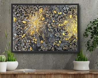 ORYGINALNY Wandbild 50x70cm Abstrakcyjny Malerei Strukturbild Moderne Kunst Acryl Farben Mischtechnik Leinwand Interiordesing Unikat HANDGEMALT