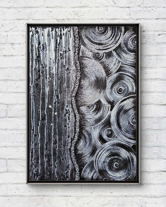 ORIGINAL Wandbild 70x100cm Abstrakte Malerei Strukturbild Moderne Kunst Acryl Farben Mischtechnik Leinwand Interiordesing Unikat HANDGEMALT
