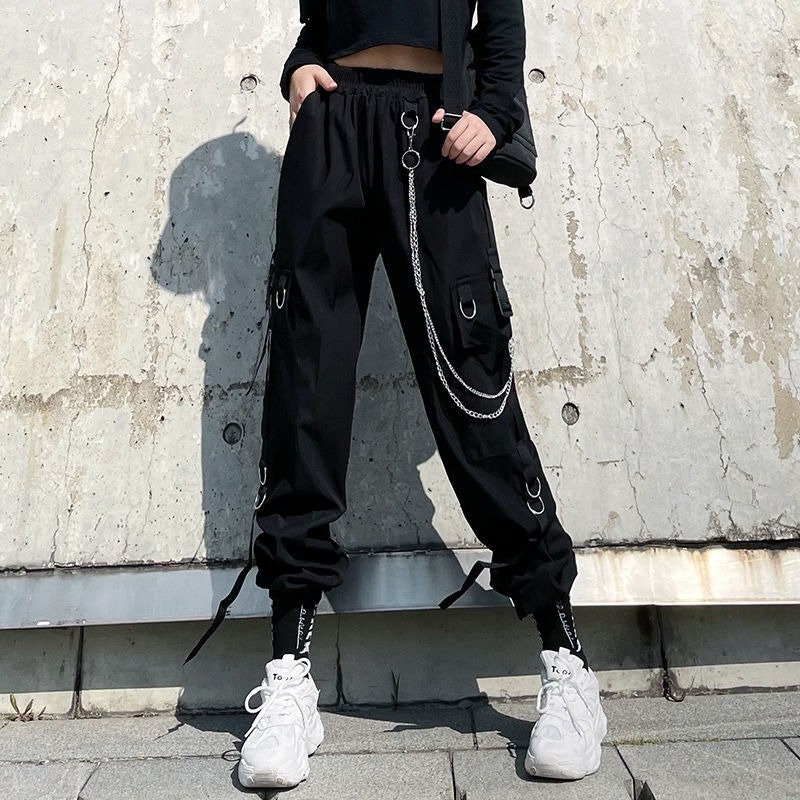 Cargo Pants for Women Baggy Drawstring Elastic Low Waist Ruched Parachute  Pants Multiple Pockets Jogger Trousers  Walmartcom